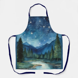 Starry Night Forest Apron