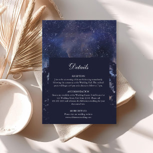 Starry Night Forest Celestial Wedding Details Card