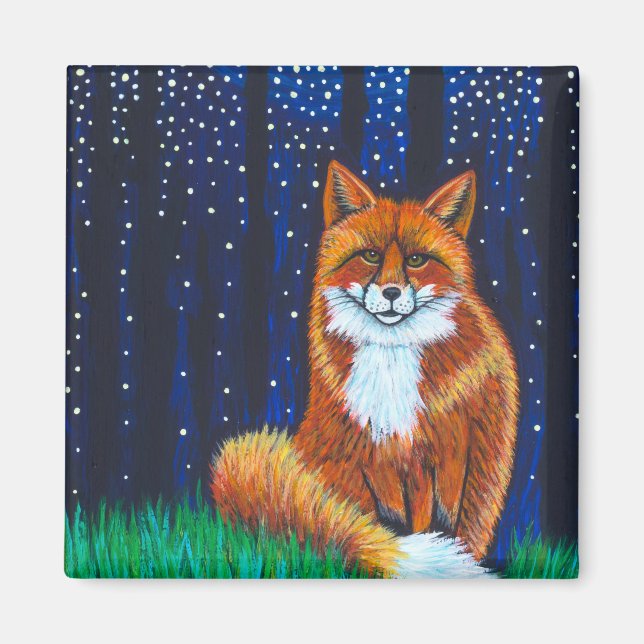 Starry Night Fox Magnet (Front)