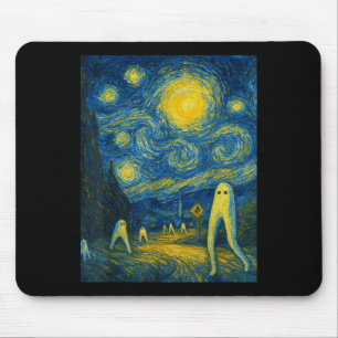 Starry Night Fresno Nightcrawler Van Gogh Hallowee Mouse Pad