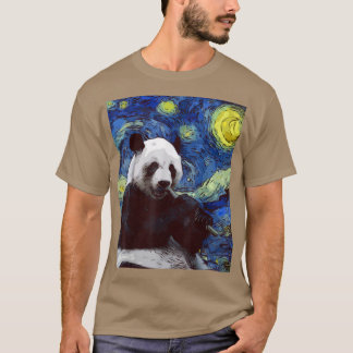 Starry Night Giant Panda Cute Panda Lovers  T-Shirt