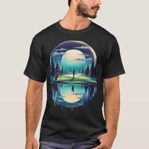 Starry Night Golfer Escape Golfing Twilight Fairwa T-Shirt