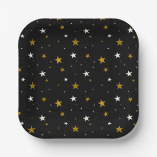 Starry Night Graduation Celebration Paper Plate