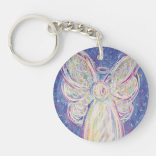 Starry Night Guardian Angel Custom Art Keychains