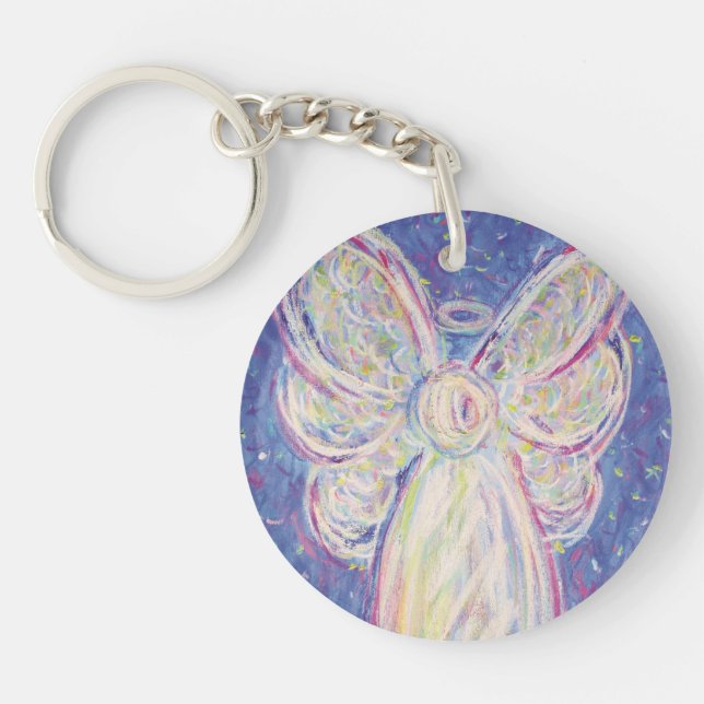 Starry Night Guardian Angel Custom Art Keychains (Front)
