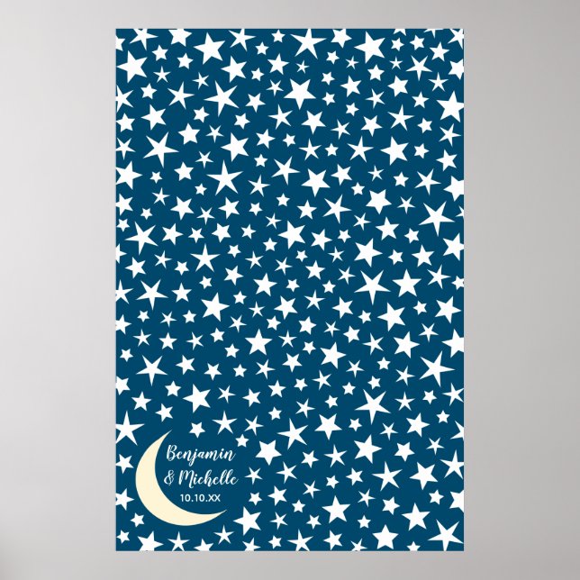 Starry Night Guest Book Poster - 250 Spaces (Front)