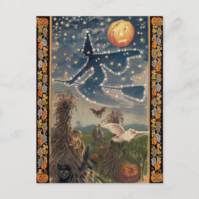 Starry Night Halloween Postcard (Front)