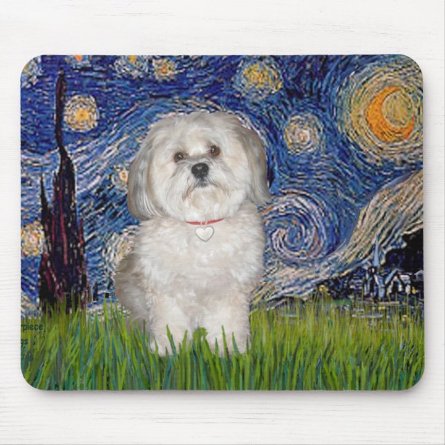 Starry Night - Havanese (F) Mouse Pad (Front)