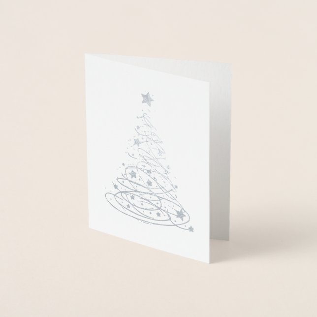 STARRY NIGHT Holiday Card Silver (Front)