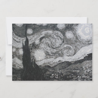 Starry Night I Vincent Van Gogh Flat Card