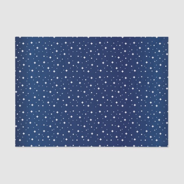 Starry Night in Gradient Navy Blue Tissue Paper (Front)