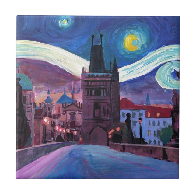 Starry Night in Prague  with Carlsbridge Tile (Front)