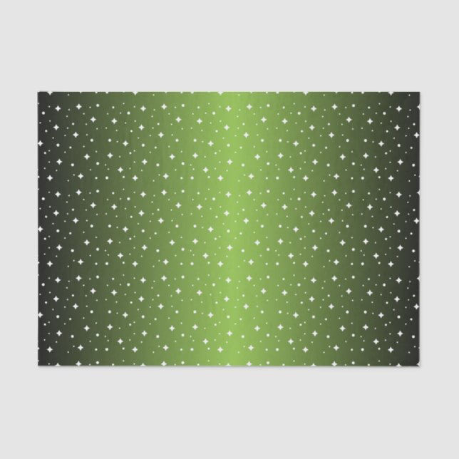 Starry Night in Shiny Lime Green Tissue Paper (Front)