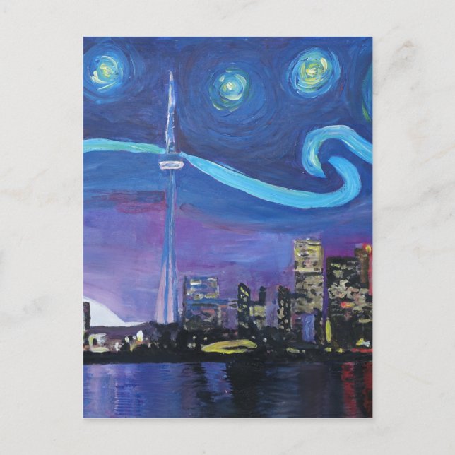 Starry Night in Toronto with Van Gogh Inspirations Postcard (Front)