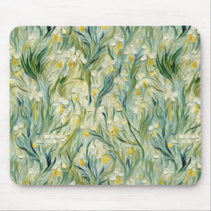 Starry Night-inspired Floral Paint Textured-style Mouse Pad