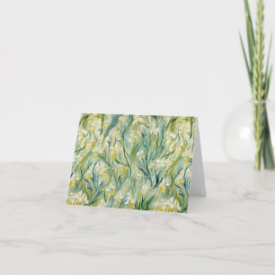Starry Night-inspired Floral Paint Textured-style Thank You Card