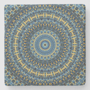 Starry Night Kaleidoscope 3 Stone Coaster