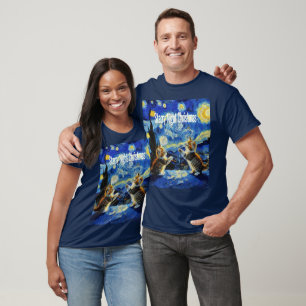 Starry Night Kittymas Christmas Spoof T-Shirt