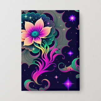 Starry Night Lotus Flower Button