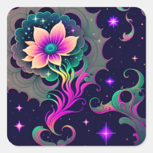 Starry Night Lotus Flower Sticker