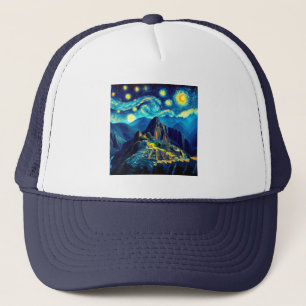 Starry Night Machu Picchu Peru Trucker Hat