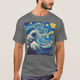 Starry night meets Great wave T-Shirt
