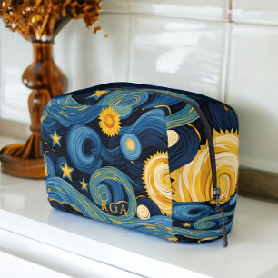 Starry Night Meets Sunflowers Van Gogh Mashup Dopp Kit
