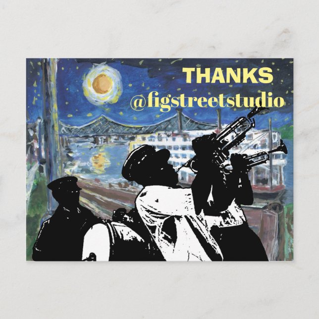 Starry Night Mississippi Queen, add text Postcard (Front)