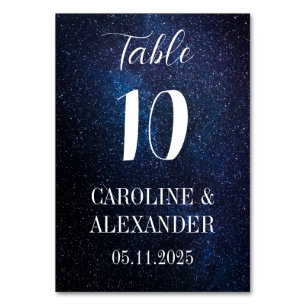 Starry Night Modern Constellation Galaxy Modern Table Number