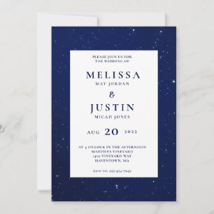 Starry Night Modern Simplistic Wedding Invitation