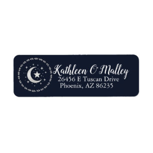 Starry Night Moon and Stars Elegant Custom Return