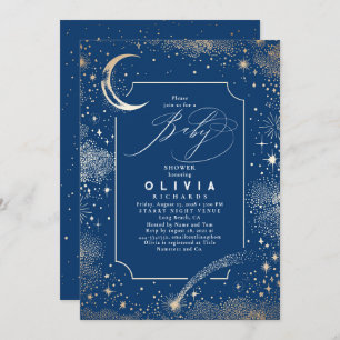 Starry Night Moon Mystical Celestial Baby Shower Invitation