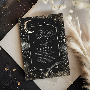 Starry Night Moon Mystical Celestial Baby Shower Invitation
