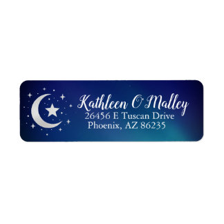Starry Night Moon Stars Elegant Custom Label