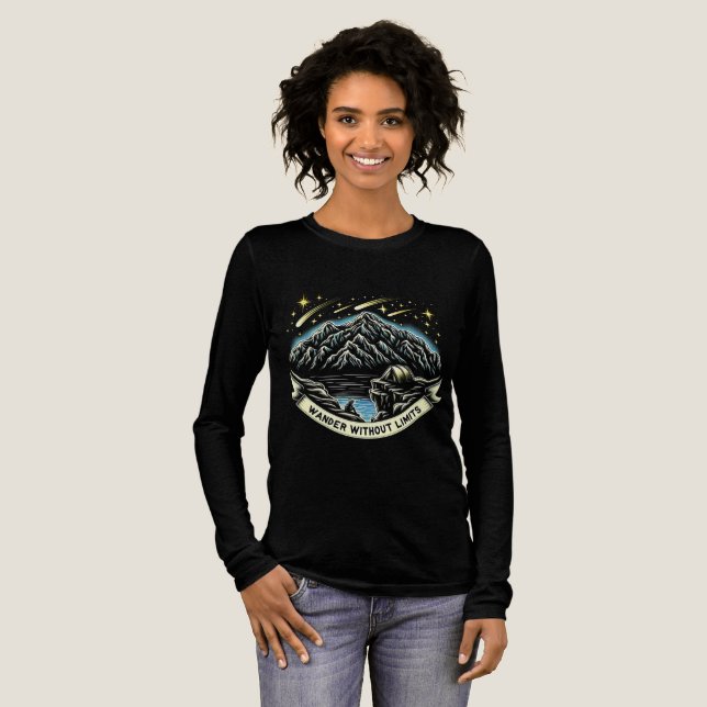  Starry Night Mountain & Camping Tri-Blend Shirt (Full Front)