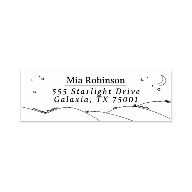 Starry Night Name and Address Self-inking Stamp (Design)