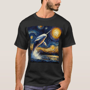 Starry Night Narwhal Van Gogh Lover T-Shirt