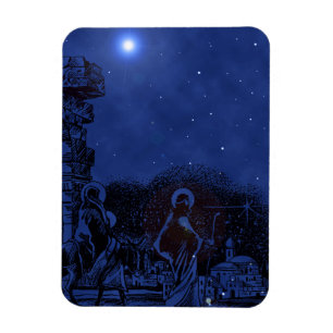 Starry Night Nativity Scene Magnet