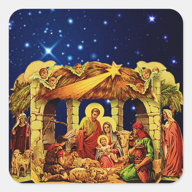 Starry Night Nativity Sticker (Front)