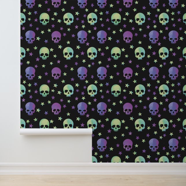 Starry night neon skulls wallpaper (Application)
