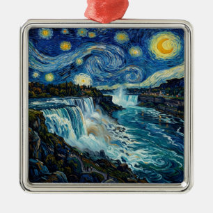 Starry Night Niagara Falls Metal Tree Decoration