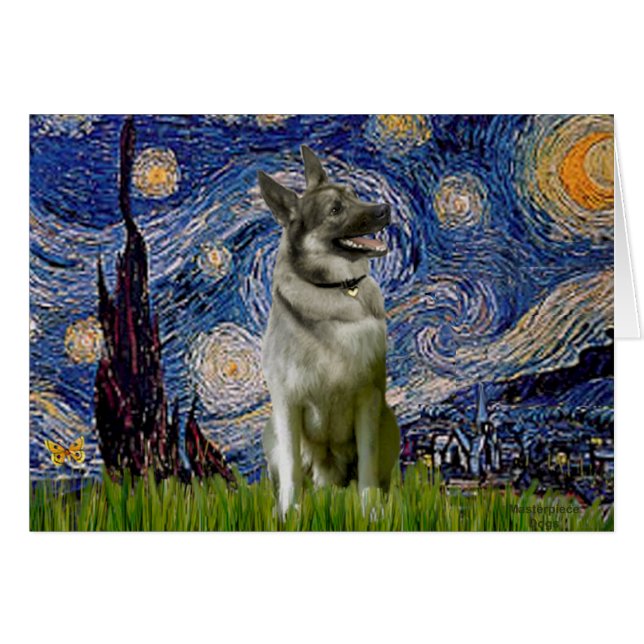 Starry Night - Norwegian Elkhound (Front Horizontal)