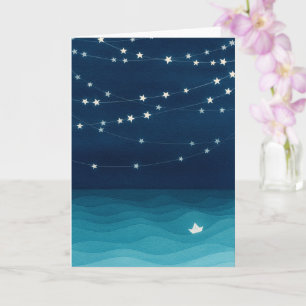 Starry Night Ocean – Peaceful Minimalist Card
