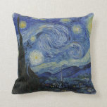 starry night of van gogh cushion<br><div class="desc">starry night of van gogh.The Starry Night is a painting by the Dutch post-impressionist artist Vincent van Gogh. The painting depicts the view outside his sanitorium room window at Saint-Rémy-de-Provence  in southern France. Customise and personalise to make a cool, gift for christmas, anniversary or birthday.</div>