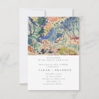 Starry Night Old painting wedding invitation