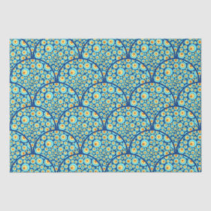 Starry Night On Sea Doodle Art Deco Scallop Tissue Paper