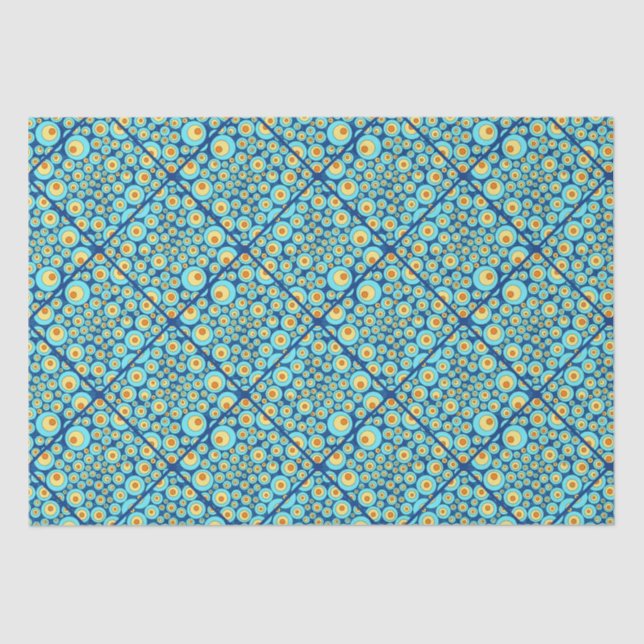 Starry Night On Sea Doodle Diamond Tile Tissue Paper (Front)