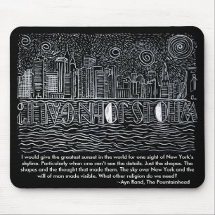 Starry Night Over New York...Who Is John Galt? Mouse Pad