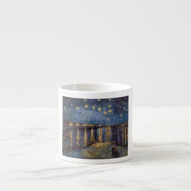 Starry Night Over Rhone River by Vincent Van Gogh Espresso Cup (Front)