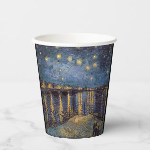 Starry Night Over Rhone River by Vincent Van Gogh Paper Cups